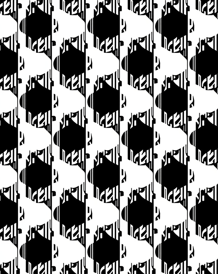 Black and White Geometric Striped Design Rug