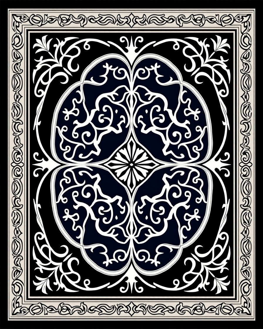 Intricate Floral Swirl Patterned Rug