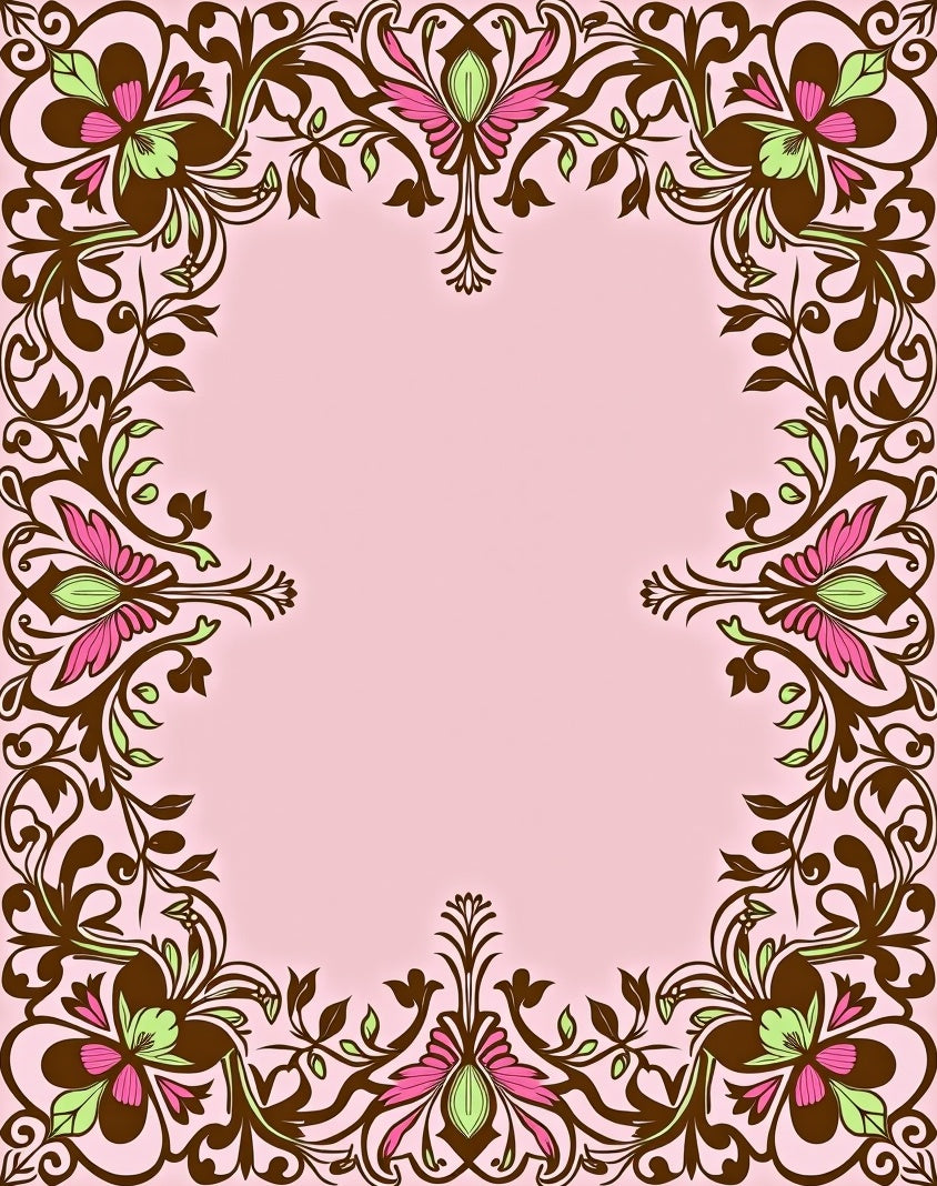 Elegant Floral Scroll Pattern Rug