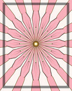 Pink Petal Sunburst Geometric Rug