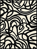 Abstract Swirls Black White Pattern Rug