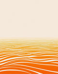 Orange And White Wavy Stripes Design Rug