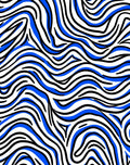 Bold Blue Black Wavy Stripes Rug