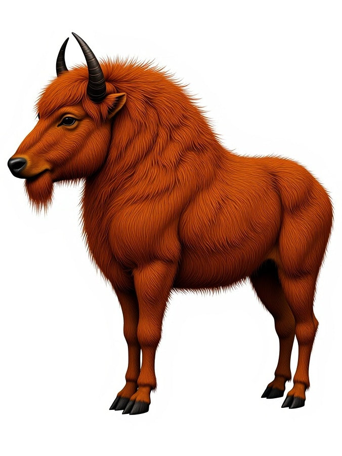 Rustic Flame Orange Yak Herd Animal Rug