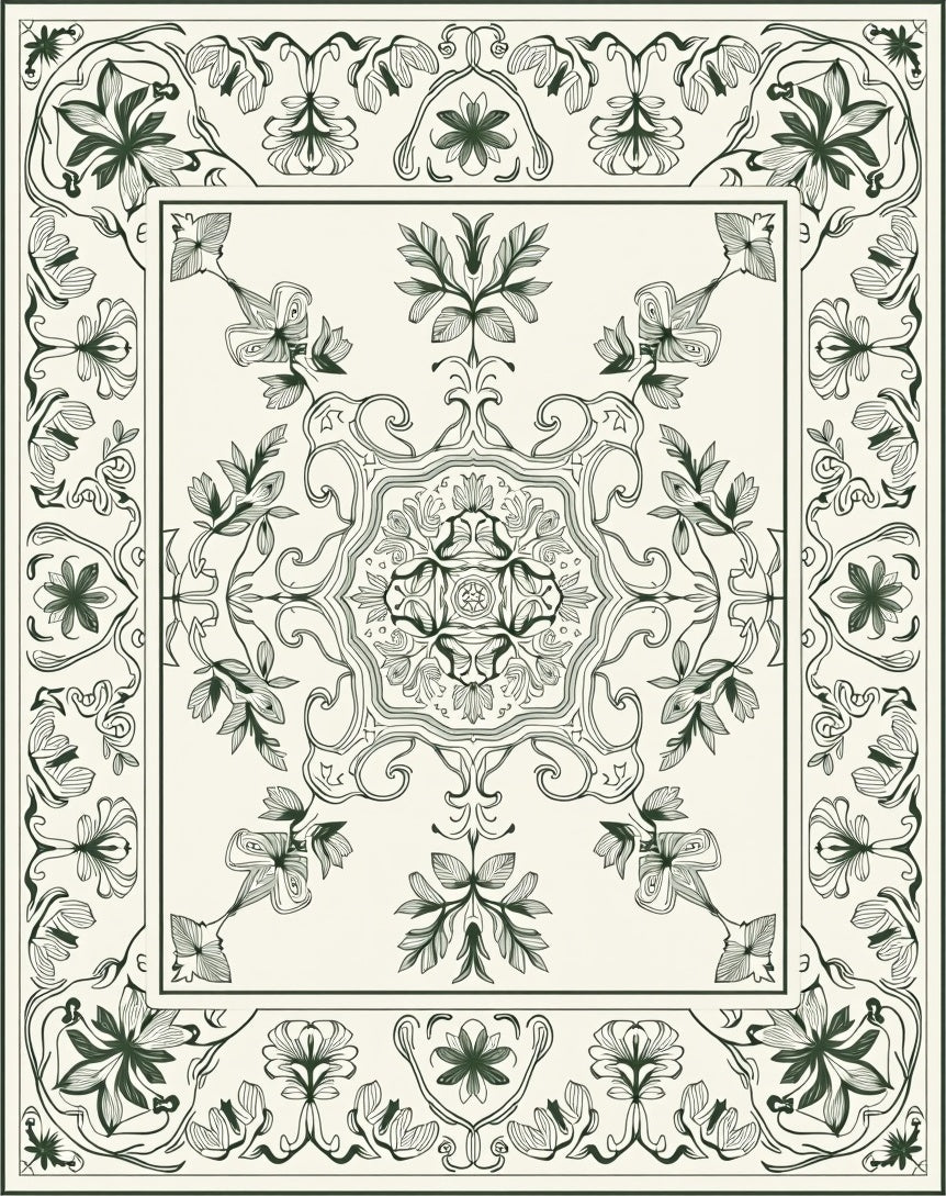 Classic Floral Mandala Pattern Rug