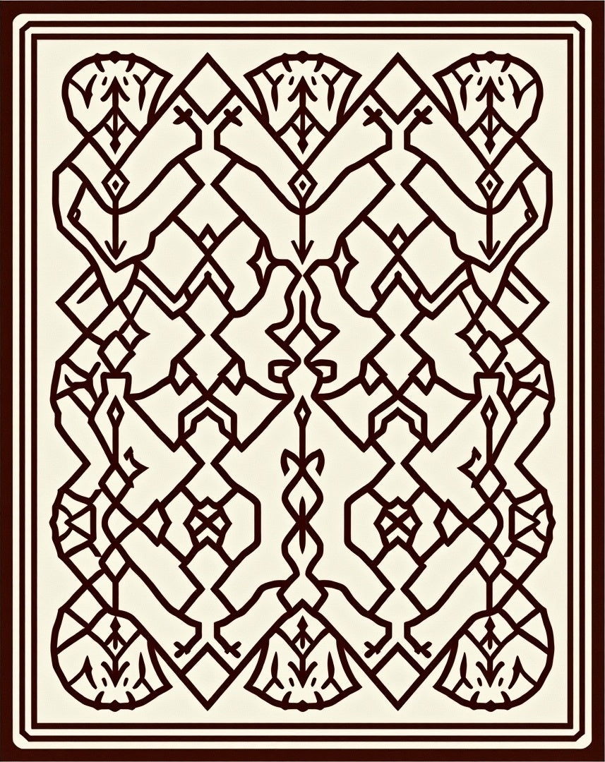 Intricate Linear Geometric Pattern Rug