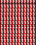 Abstract Geometric Red White Pattern Rug