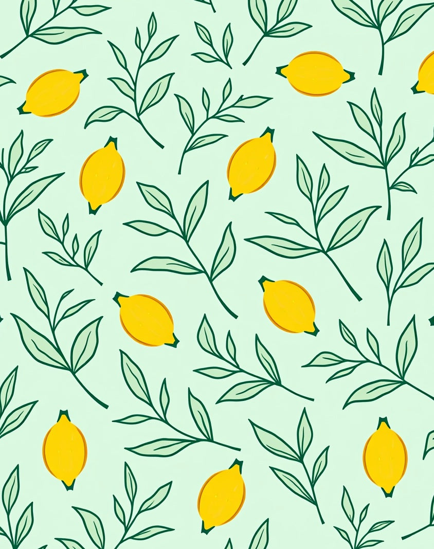 Lemon Branch Leaf Pattern Design Rug