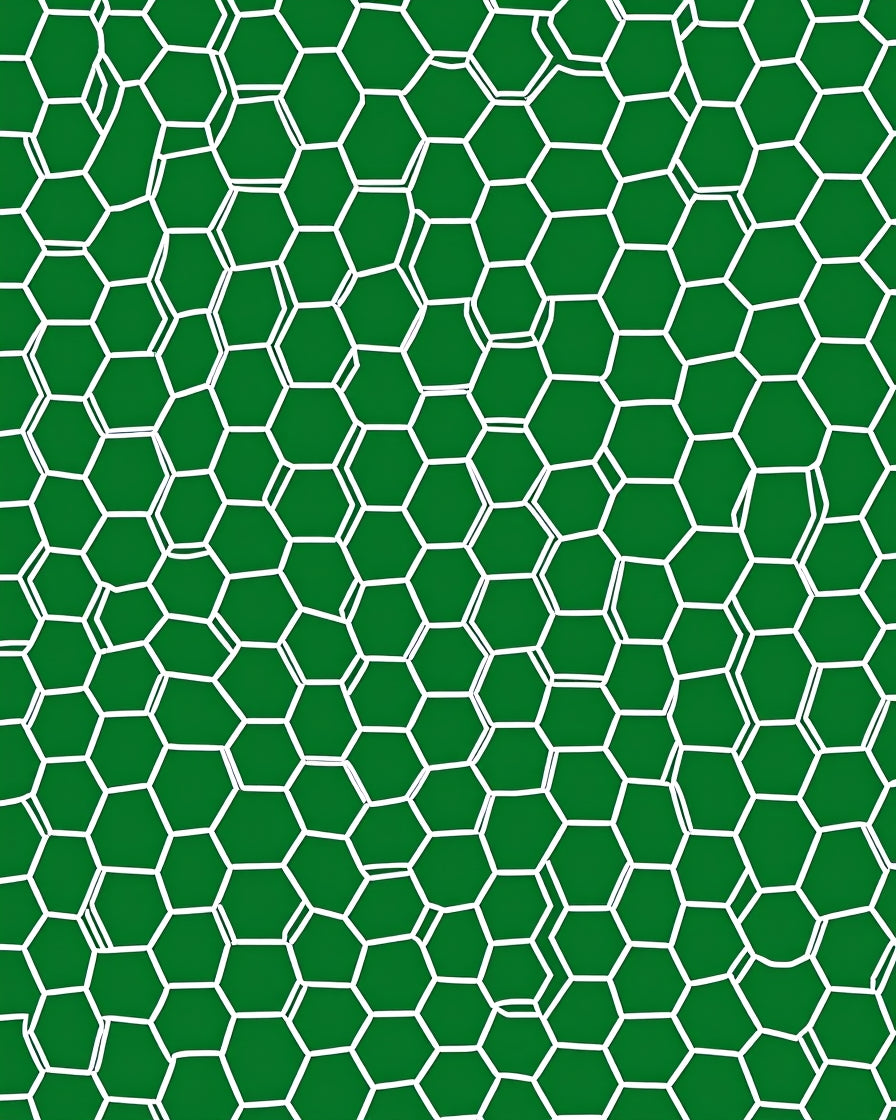 Green Hexagonal Lattice Pattern Rug