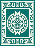 Ornate Pomegranate Geometric Pattern Rug