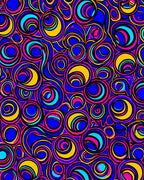 Vibrant Swirls And Circles Funky Pattern Rug