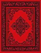 Intricate Red Black Ornamental Pattern Rug