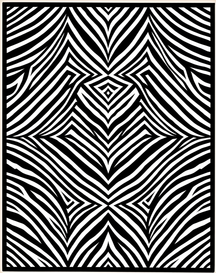 Bold Black White Abstract Waves Rug