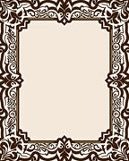 Traditional Ornate Swirls Border Design Rug