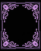 Lavender Floral Swirl Art Deco Design Rug