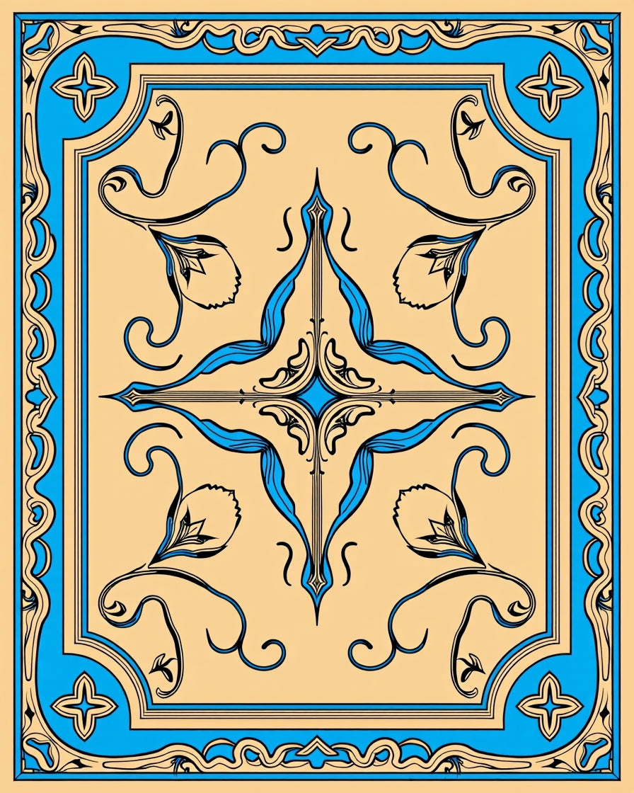 Art nouveau floral symmetry Rug