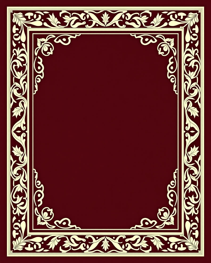 Elegant Floral Border Design Rug