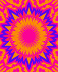 Vibrant Psychedelic Starburst Geometric Pattern Rug