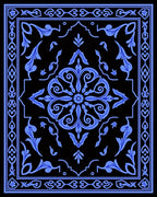 Elegant Blue Floral Vintage Pattern Rug
