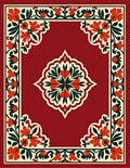 Elegant Floral Border With Center Medallion Rug