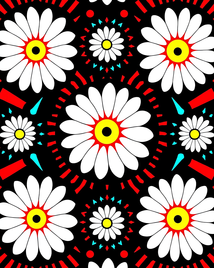 Bold Floral Radial Pattern Rug
