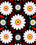 Bold Floral Radial Pattern Rug