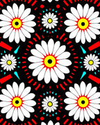 Bold Floral Radial Pattern Rug