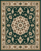 Ornate Floral Border Medallion Rug