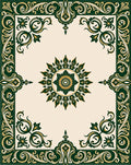 Ornate Floral Bordered Cream Rug