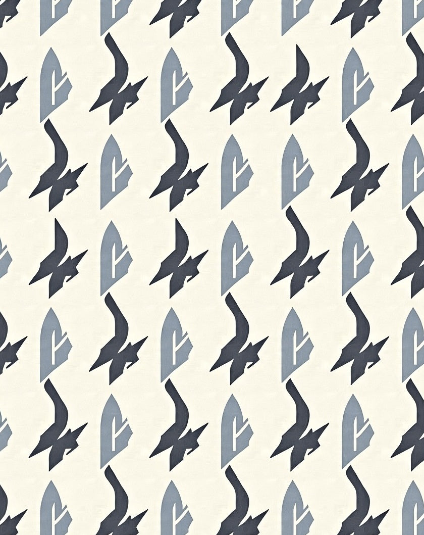 Geometric Bird And Shield Pattern Rug