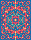 Vibrant Floral Mandala Inspired Pattern Rug