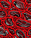Bold Red Abstract Graphic Design Rug