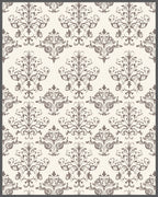 Classic Beige Damask Patterned Rug