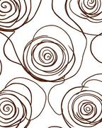 Brown Swirl Floral Abstract Lines Rug