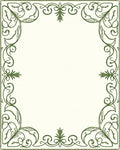 Classic Green Filigree Scroll Border Rug