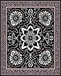 Black Floral Intricate Medallion Pattern Rug