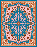 Ornate Geometric Floral Design Rug