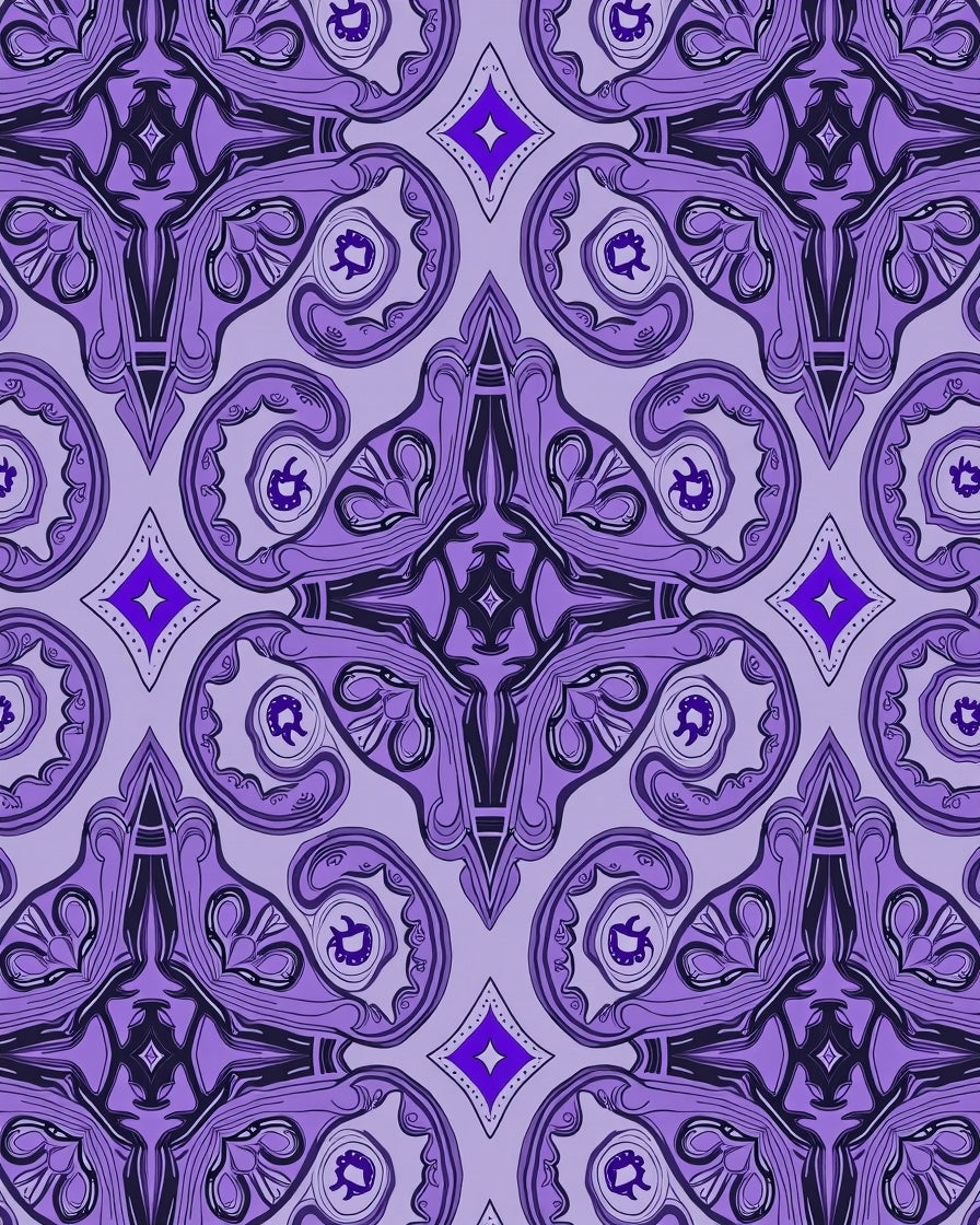 Purple Intricate Abstract Pattern Rug