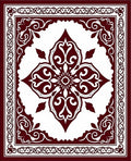 Deep Red Ornate Medallion Rug