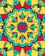 Radiant Starburst Geometric Pattern Rug