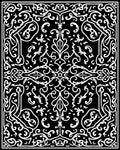 Intricate Black White Floral Design Rug