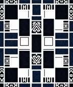 Geometric Art Deco Black And White Rug
