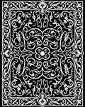 Exotic Black White Floral Swirls Rug
