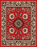 Bold Floral Red Patterned Rug