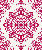 Fuchsia Floral Medallion Pattern Rug