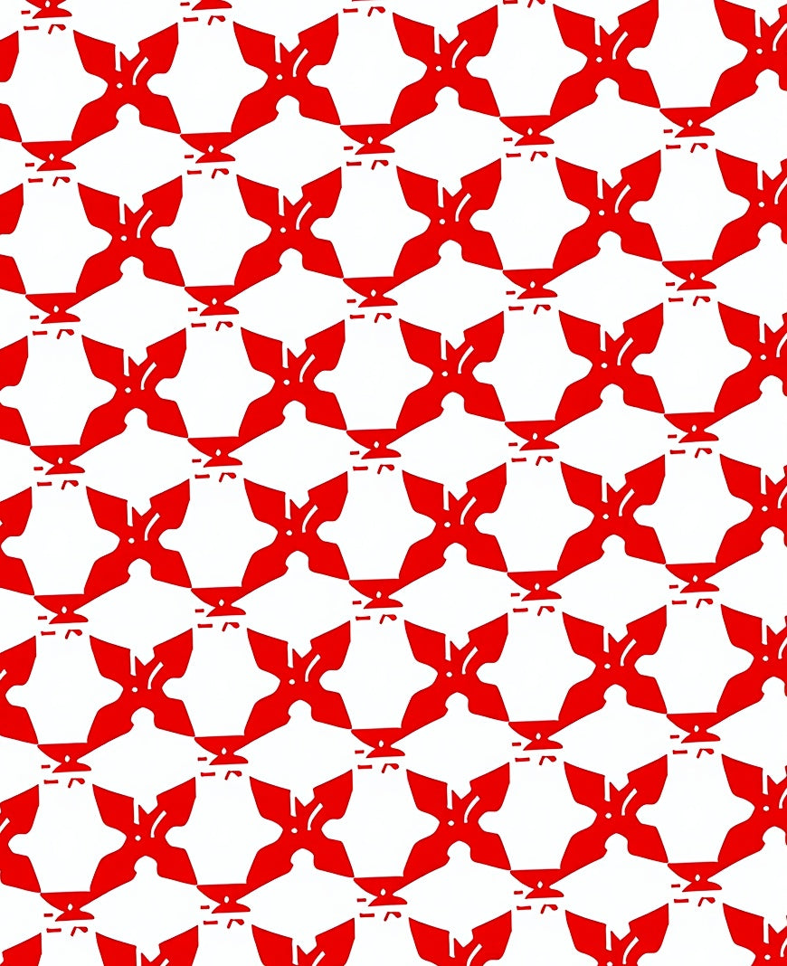 Bold Red Geometric Pattern Rug