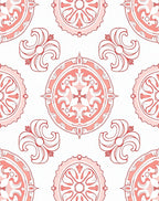 Coral Medallion Floral Pattern Rug