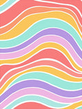 Pastel Wavy Striped Design Rug
