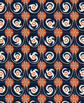 Orange White Swirl Modern Geometric Pattern Rug