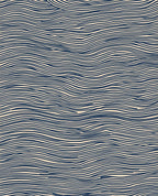 Navy Wavy Lines Pattern Rug